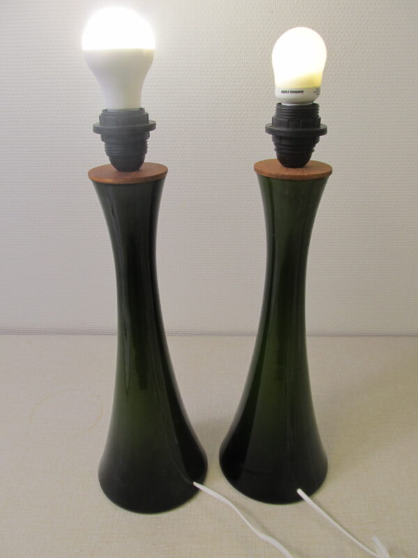 2 bordslampor Bergboms i glas och teak - Bild 2
